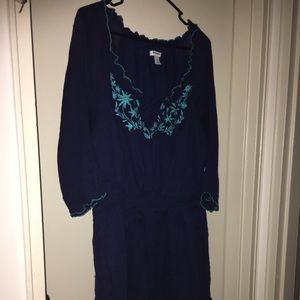 Old Navy Blue/Torquoise off shoulder mini dress